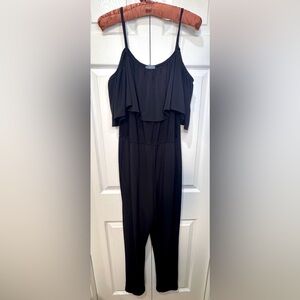 rabbit rabbit rabbit Cold Shoulder Ruffle Jumpsuit – Black | Size 12